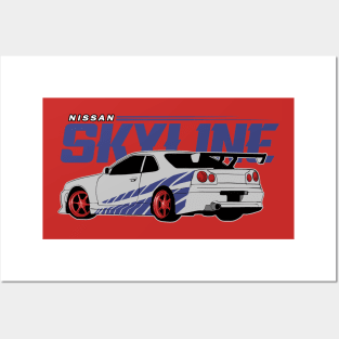 Nissan Skyline GTR R34 Posters and Art